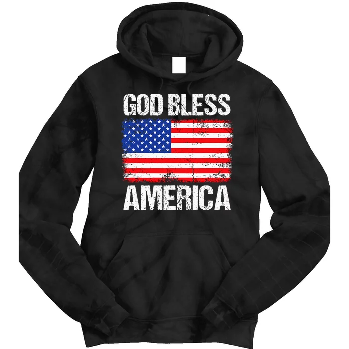 God Bless America Patriotic Happy 4th Of July Tie Dye Hoodie