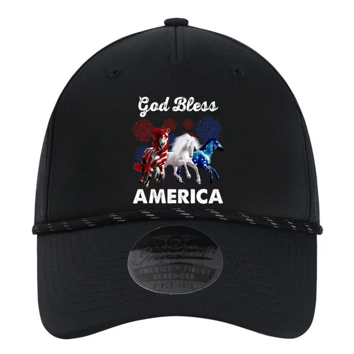 God Bless America Red White Blue Horses Cute Gift Performance The Dyno Cap