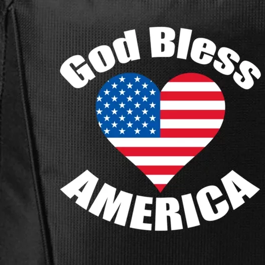 God Bless America Cute Christian Heart Red White Blue Cute Gift City Backpack