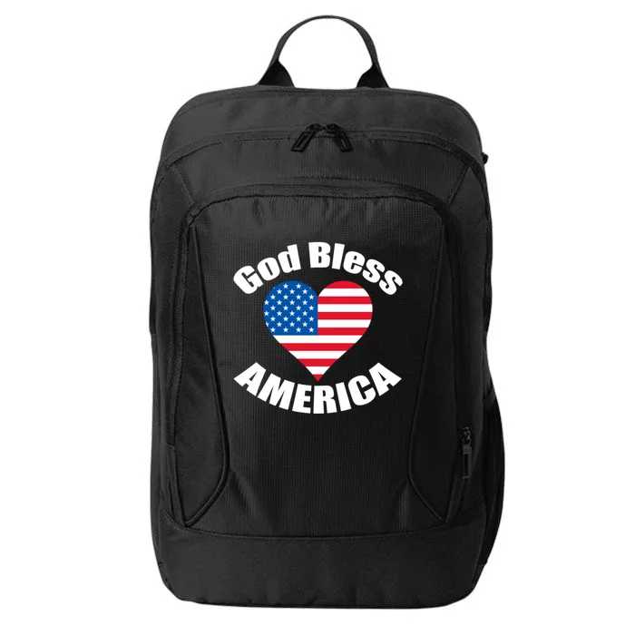 God Bless America Cute Christian Heart Red White Blue Cute Gift City Backpack