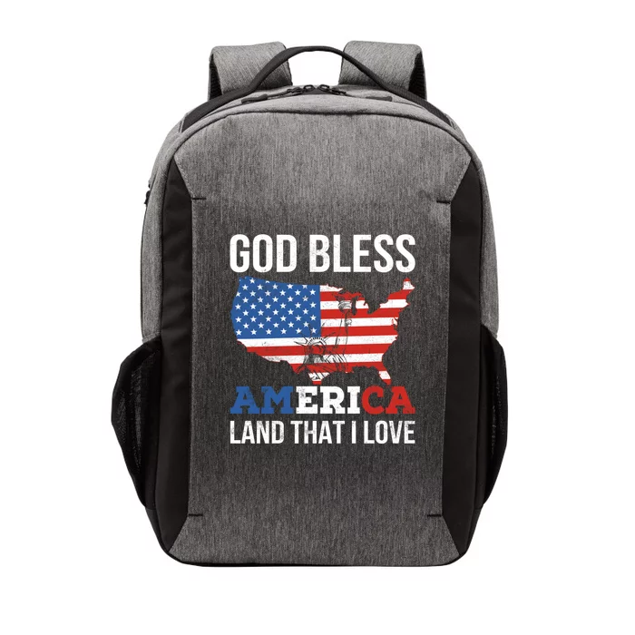 God Bless America Land That I Love American Flag Gift Vector Backpack