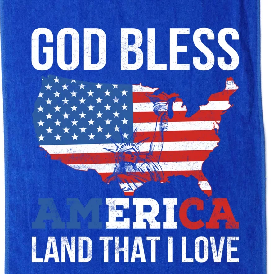 God Bless America Land That I Love American Flag Gift Platinum Collection Golf Towel