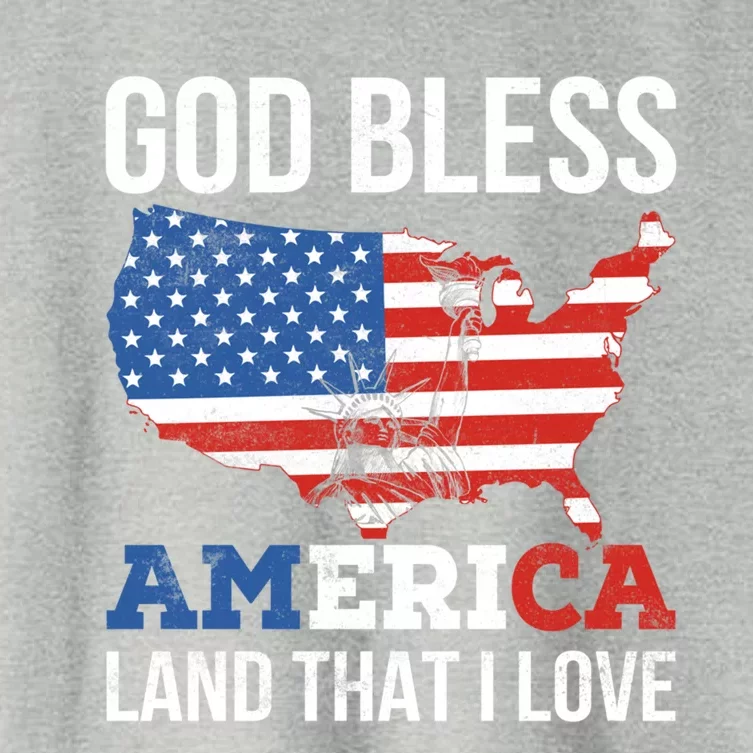 God Bless America Land That I Love American Flag Gift Women's Crop Top Tee