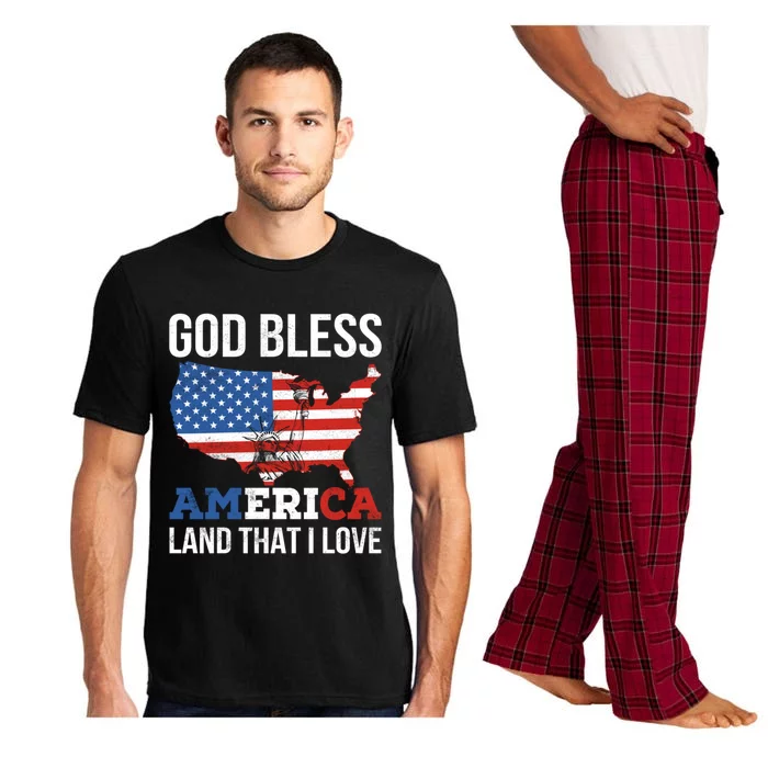 God Bless America Land That I Love American Flag Meaningful Gift Pajama Set