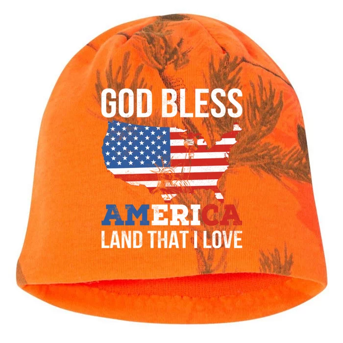 God Bless America Land That I Love American Flag Meaningful Gift Kati - Camo Knit Beanie