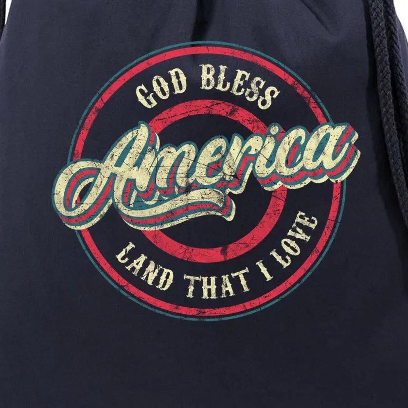 God Bless America Land That I Love Christian Meaningful Gift Drawstring Bag