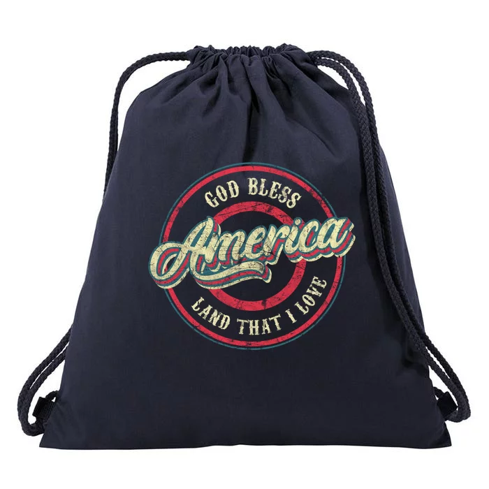 God Bless America Land That I Love Christian Meaningful Gift Drawstring Bag