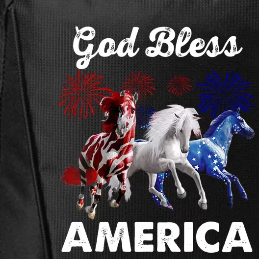 God Bless America Horses 4th Of July Firework Great Gift City Backpack