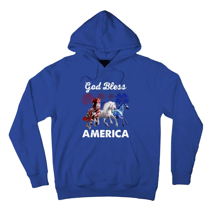 God Bless America Horses 4th Of July Firework Great Gift Hoodie