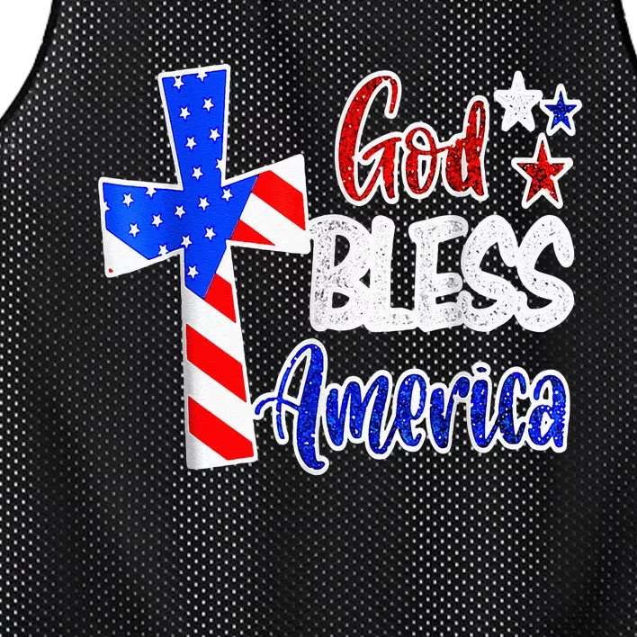 God Bless America Christian USA Flag Patriotic 4th Of July Mesh Reversible Basketball Jersey Tank