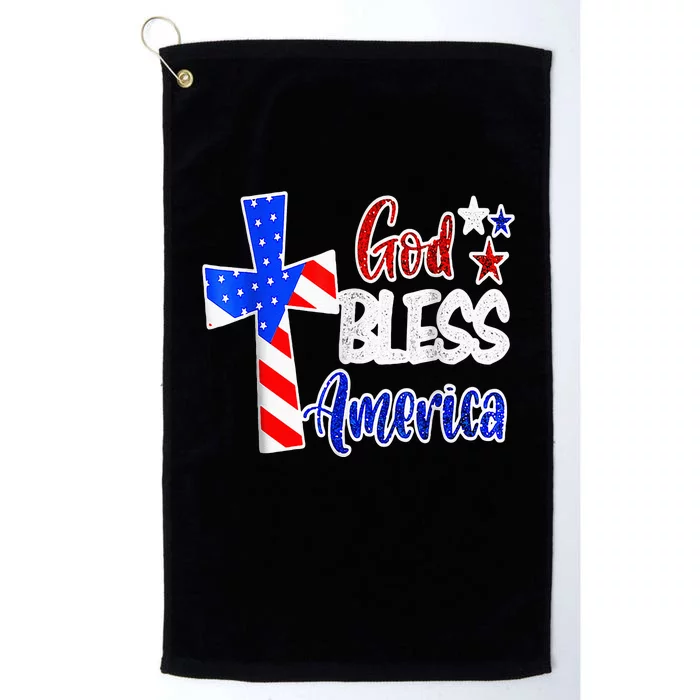 God Bless America Christian USA Flag Patriotic 4th Of July Platinum Collection Golf Towel