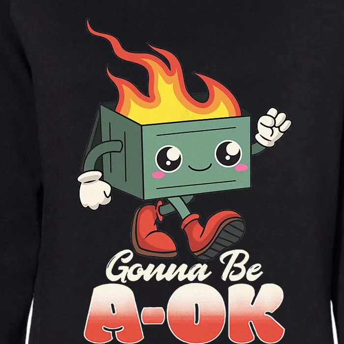 Gonna Be A OK Retro Toon Existential Dread Womens California Wash Sweatshirt