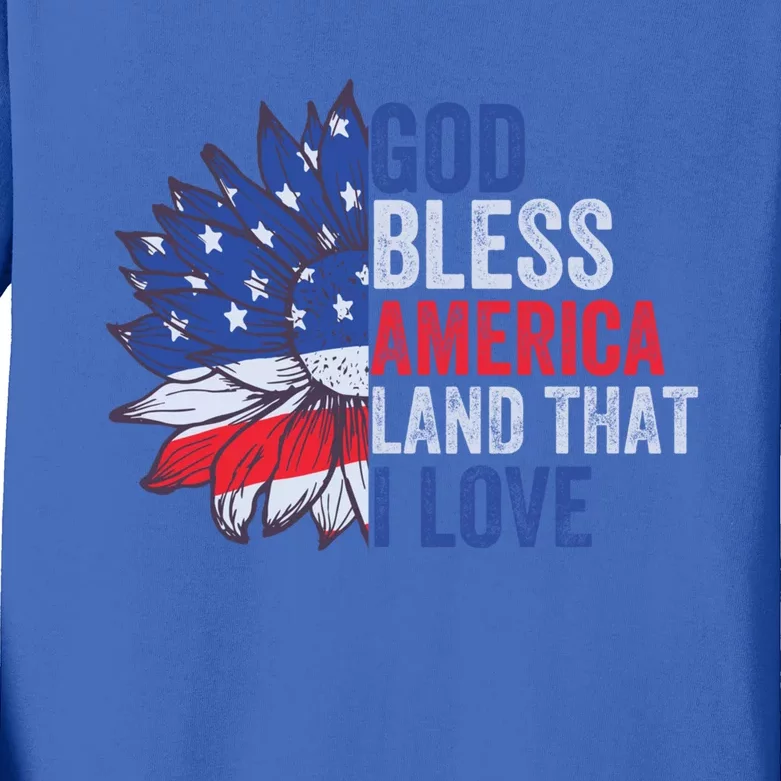 God Bless America Land That I Love Patriotic Usa Freedom Meaningful Gift Kids Long Sleeve Shirt