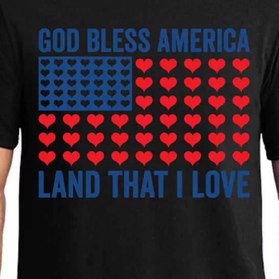 God Bless America Land That I Love American Flag Patriotic Gift Pajama Set