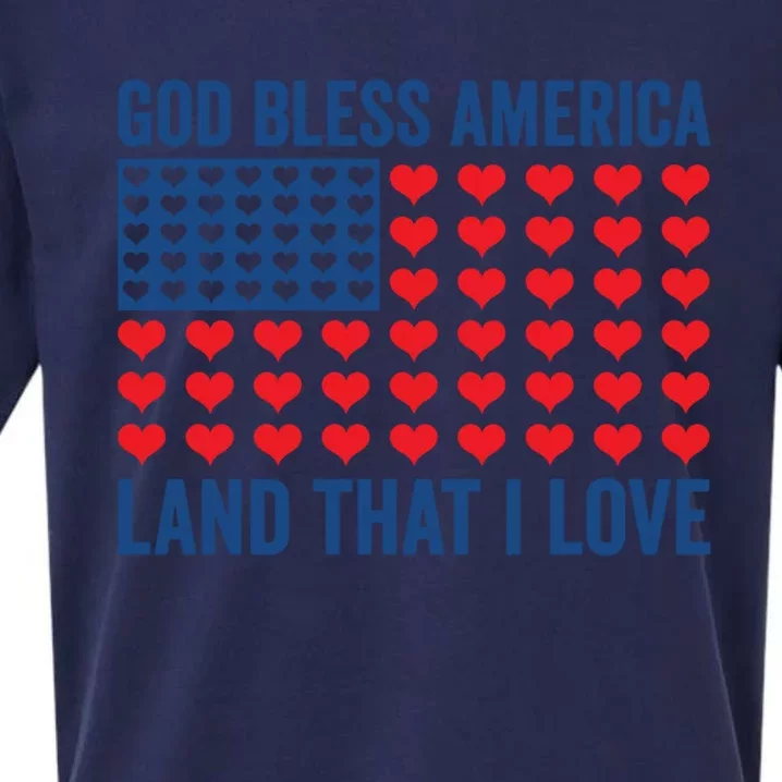 God Bless America Land That I Love American Flag Patriotic Gift Sueded Cloud Jersey T-Shirt