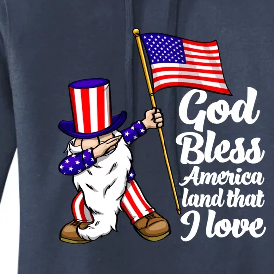 God Bless America Land That I Love Funny America Flag Love Gift Women's Pullover Hoodie