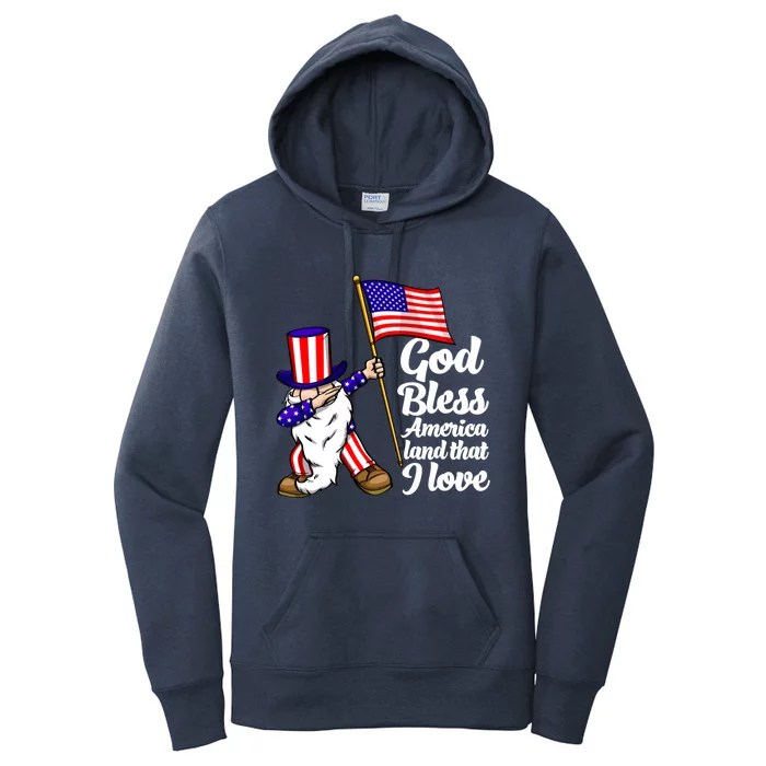 God Bless America Land That I Love Funny America Flag Love Gift Women's Pullover Hoodie