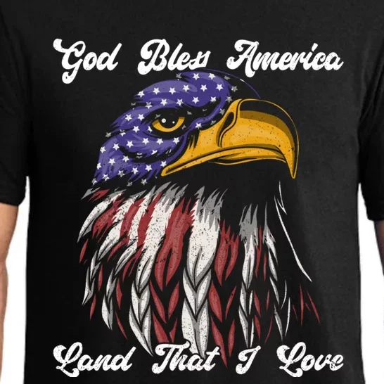 God Bless America Land That I Love Us Flag Funny 4th Of July Gift Pajama Set