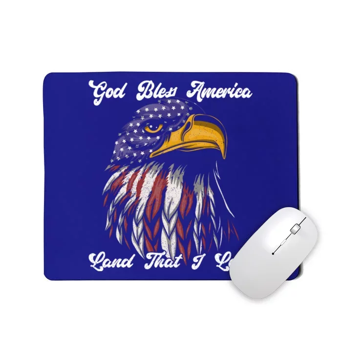 God Bless America Land That I Love Us Flag Funny 4th Of July Gift Mousepad