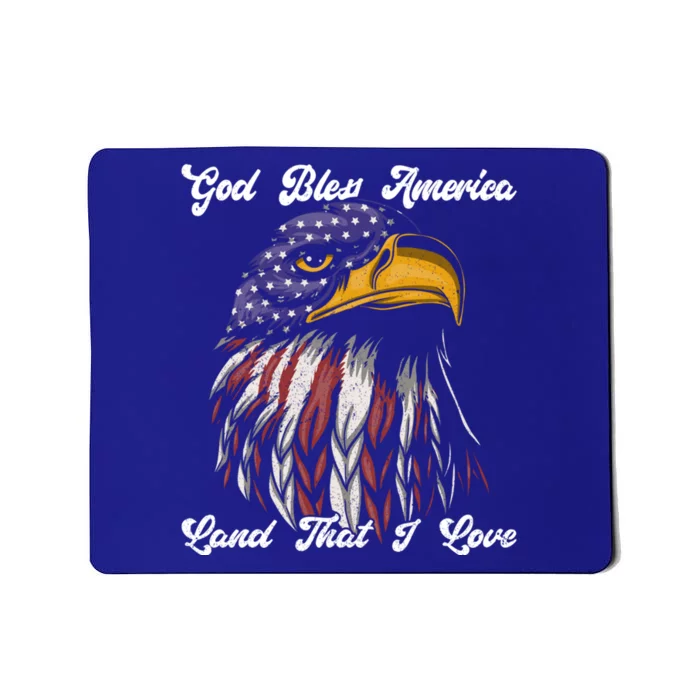 God Bless America Land That I Love Us Flag Funny 4th Of July Gift Mousepad