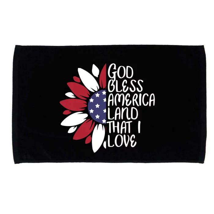 God Bless America Land That I Love Sunflower God Bless Usa Gift Microfiber Hand Towel