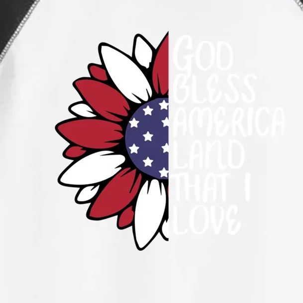 God Bless America Land That I Love Sunflower God Bless Usa Gift Toddler Fine Jersey T-Shirt