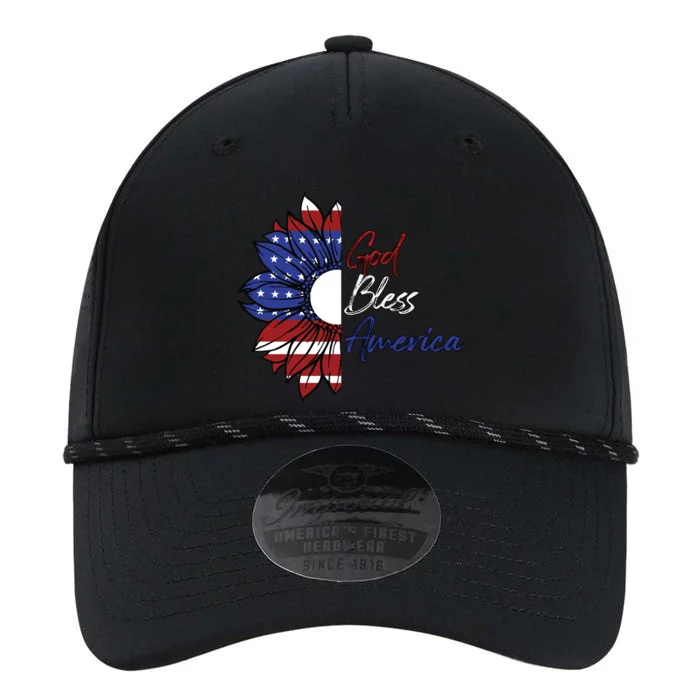 God Bless America American Flag Sunflower Lover Cool Gift Performance The Dyno Cap