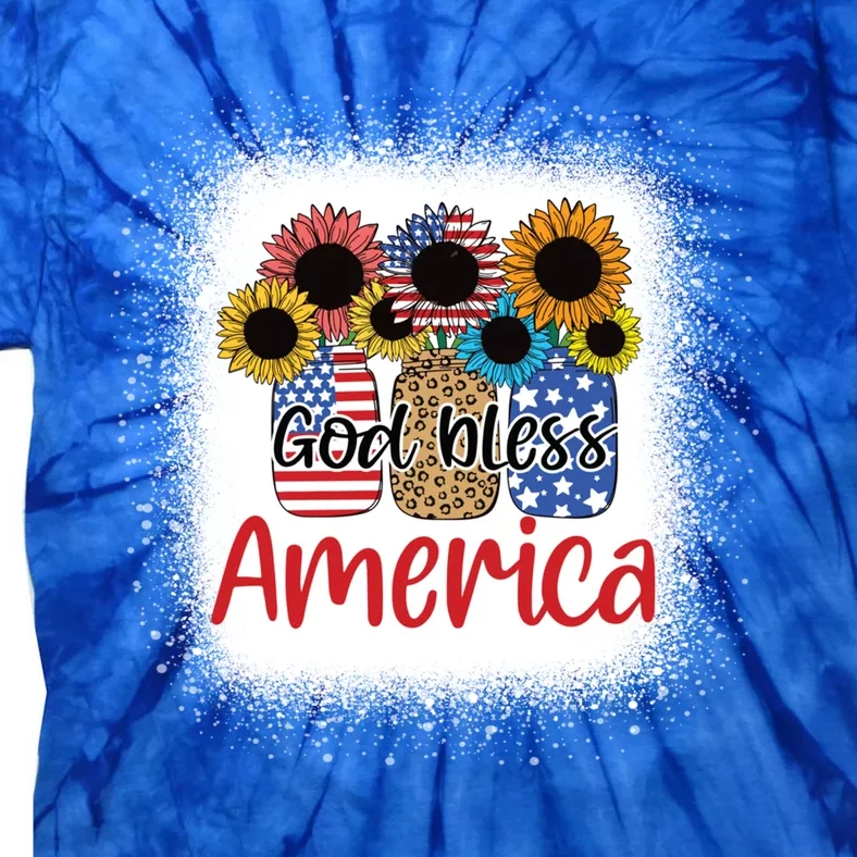 God Bless America Mason Jar 4th Of July Christian Patriotic Gift Tie-Dye T-Shirt