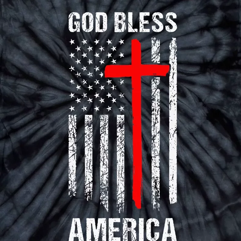 God Bless America Christian Patriot Usa Flag Tie-Dye T-Shirt