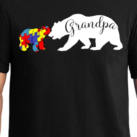 Grandpa Bear Autism Awareness Great Gift Papa Dad Gift Pajama Set