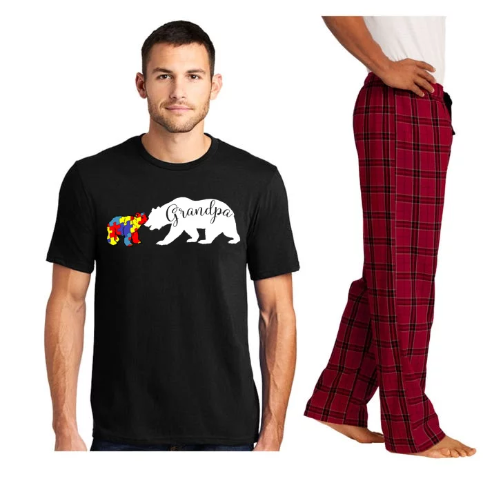 Grandpa Bear Autism Awareness Great Gift Papa Dad Gift Pajama Set