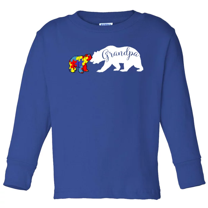 Grandpa Bear Autism Awareness Great Gift Papa Dad Gift Toddler Long Sleeve Shirt