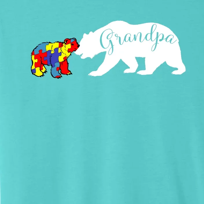 Grandpa Bear Autism Awareness Great Gift Papa Dad Gift ChromaSoft Performance T-Shirt