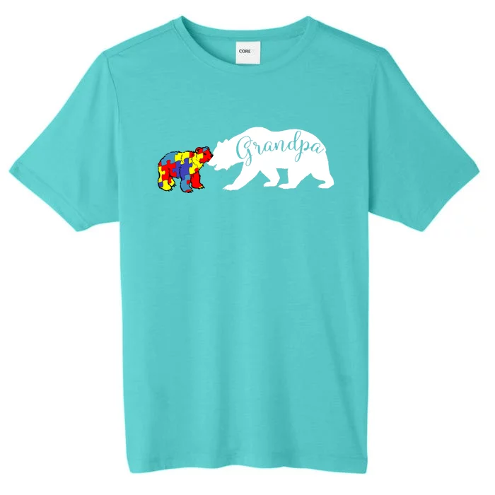 Grandpa Bear Autism Awareness Great Gift Papa Dad Gift ChromaSoft Performance T-Shirt