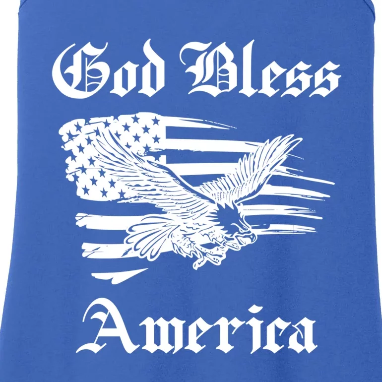 God Bless America Patriotic Eagle American Flag 4th Of July Great Gift Ladies Essential Tank