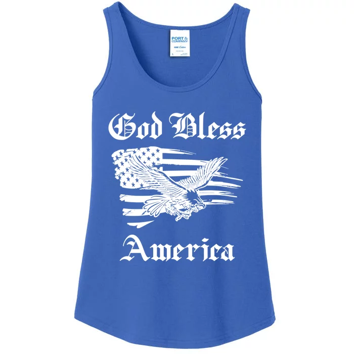 God Bless America Patriotic Eagle American Flag 4th Of July Great Gift Ladies Essential Tank