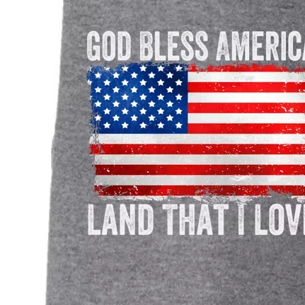 God Bless America Land That I Love Patriotic American Flag Gift Doggie 3-End Fleece Hoodie