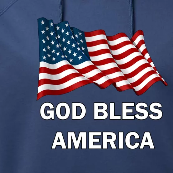 God Bless America Gift Performance Fleece Hoodie