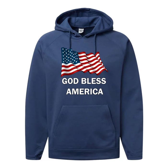 God Bless America Gift Performance Fleece Hoodie