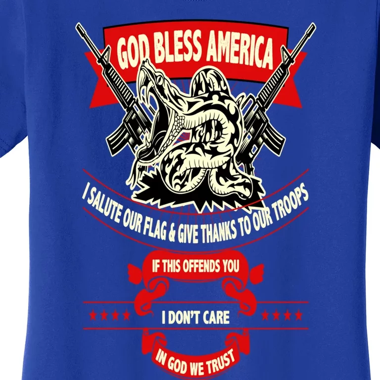 God Bless America Patriotic Gift For Military Moms Veterans Great Gift Women's T-Shirt