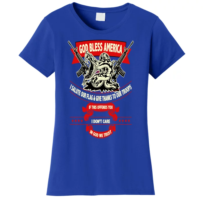 God Bless America Patriotic Gift For Military Moms Veterans Great Gift Women's T-Shirt