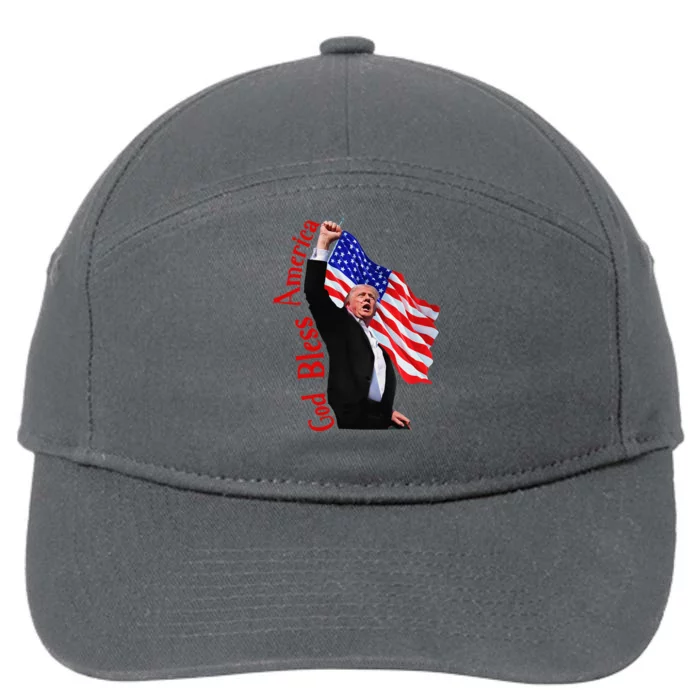 God Bless America 2024 Fist Hand Fighting Trump Rally 2024 7-Panel Snapback Hat