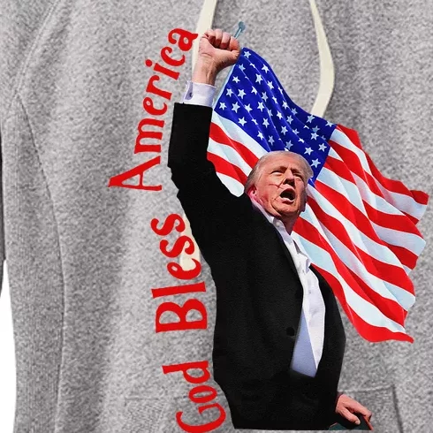 God Bless America 2024 Fist Hand Fighting Trump Rally 2024 Women's Fleece Hoodie