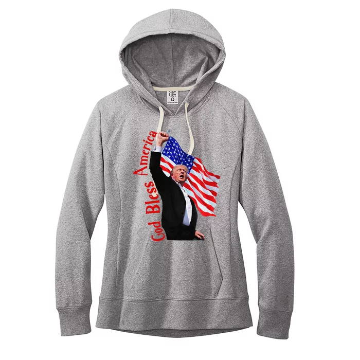 God Bless America 2024 Fist Hand Fighting Trump Rally 2024 Women's Fleece Hoodie