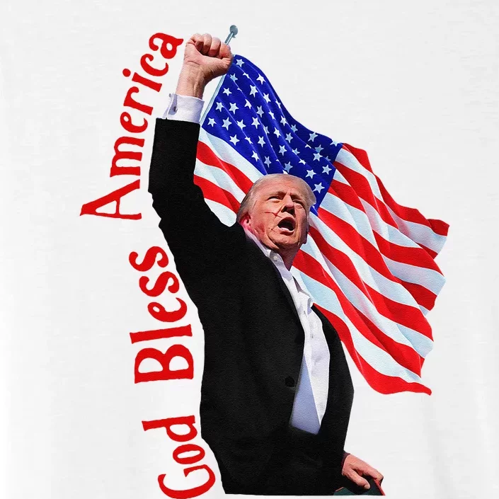 God Bless America 2024 Fist Hand Fighting Trump Rally 2024 ChromaSoft Performance T-Shirt