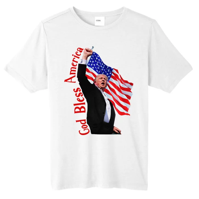 God Bless America 2024 Fist Hand Fighting Trump Rally 2024 ChromaSoft Performance T-Shirt