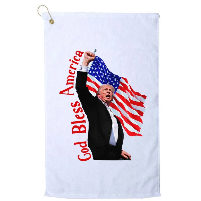 God Bless America 2024 Fist Hand Fighting Trump Rally 2024 Platinum Collection Golf Towel