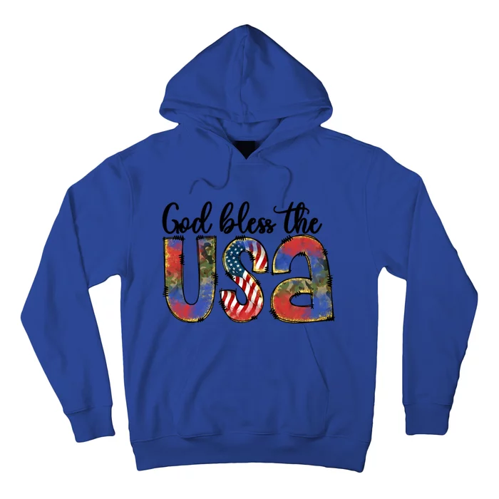 God Bless America Usa Flag 4th Of July Gift Hoodie