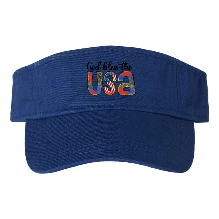 God Bless America Usa Flag 4th Of July Gift Valucap Bio-Washed Visor