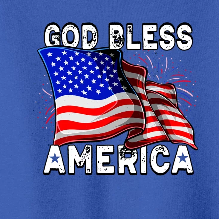 God Bless America Patriotic Usa Flag 4th Of July Gift Toddler T-Shirt